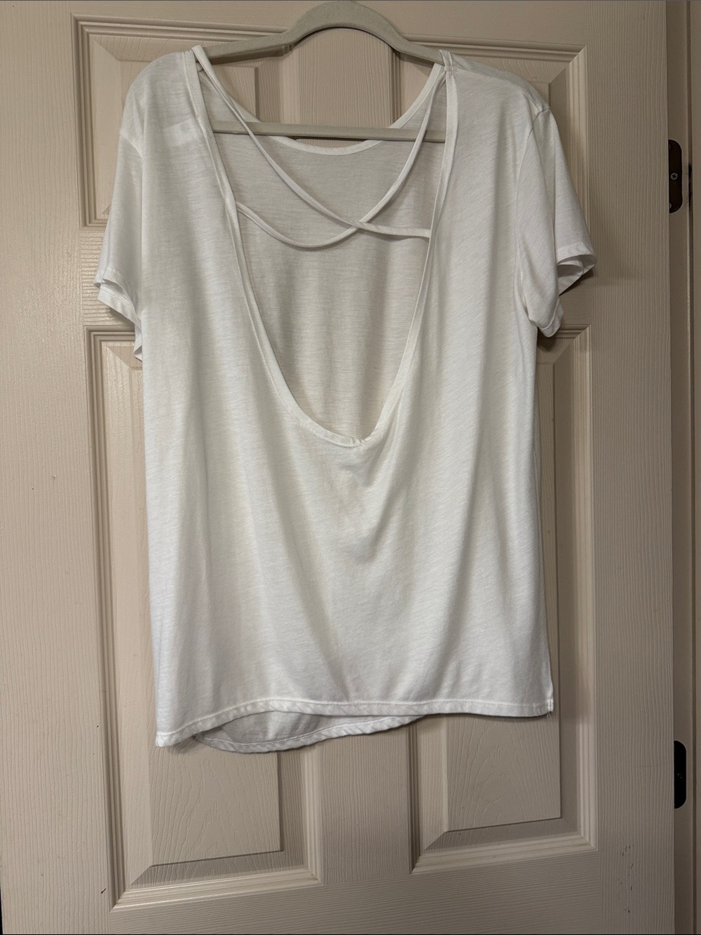 Women's White open back Short-Sleeve shirt